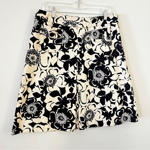 Merona Dresses & Skirts - Merona Cotton Black and Cream Floral A-Line Skirt